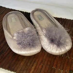 HALLUCI Cozy Velvet House Slip on Slippers Purple Size 38/39